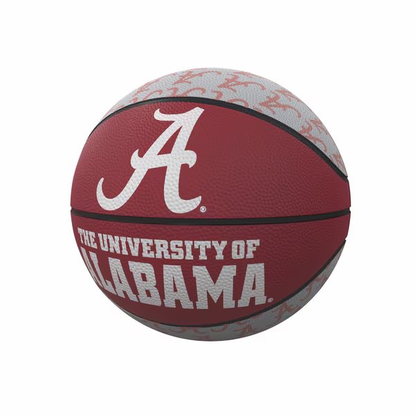 Alabama Repeating Logo Mini-Size Rubber Basketball, Logo Brands, Mfr#: 102-91MR-1